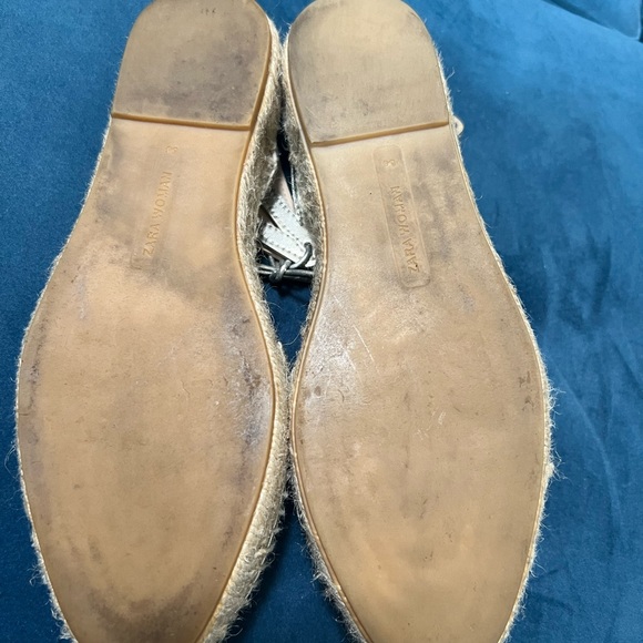 Zara gold metallic lace up espadrilles size 6 - Picture 8 of 9